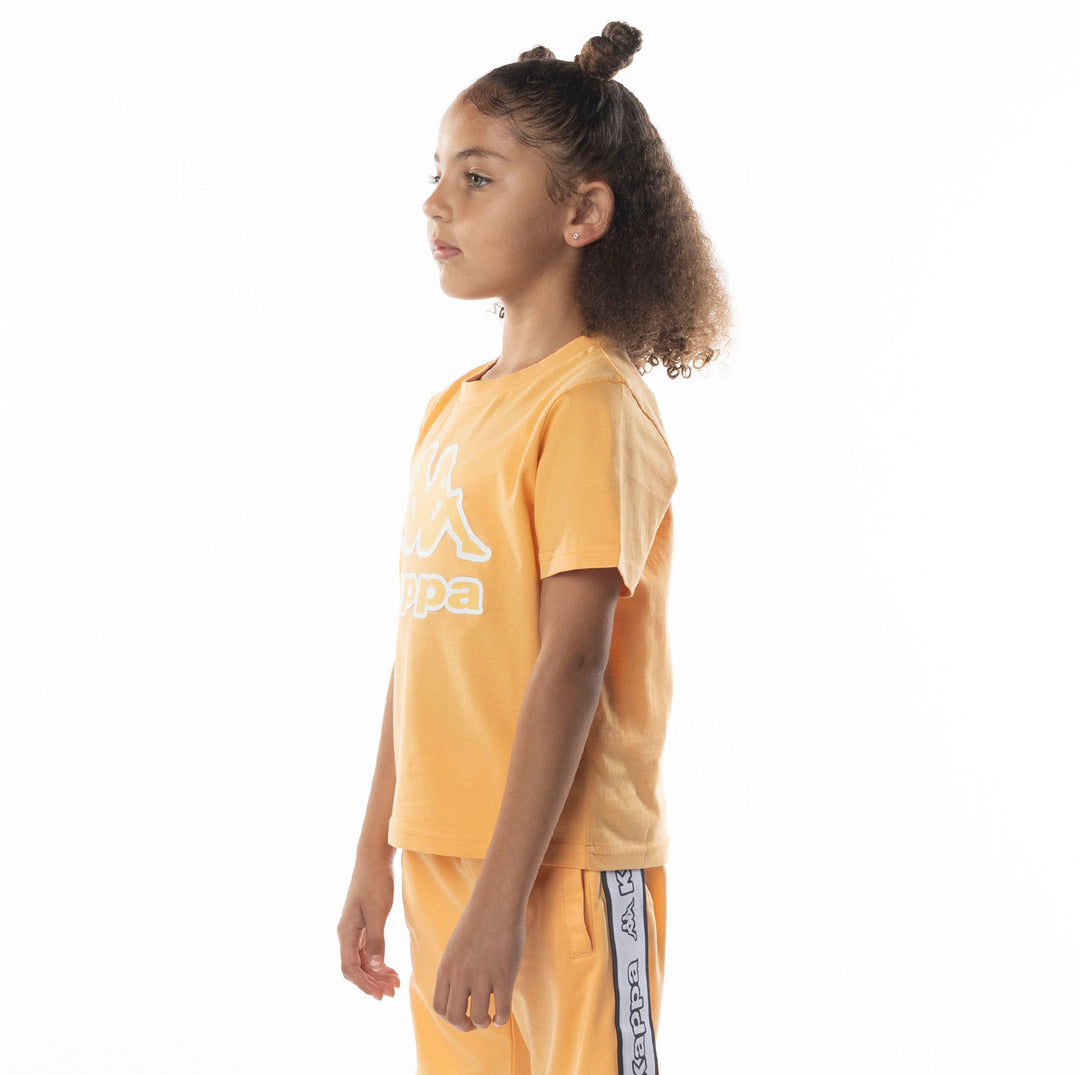 Kids Logo Tape Bant T-Shirt - Light Orange