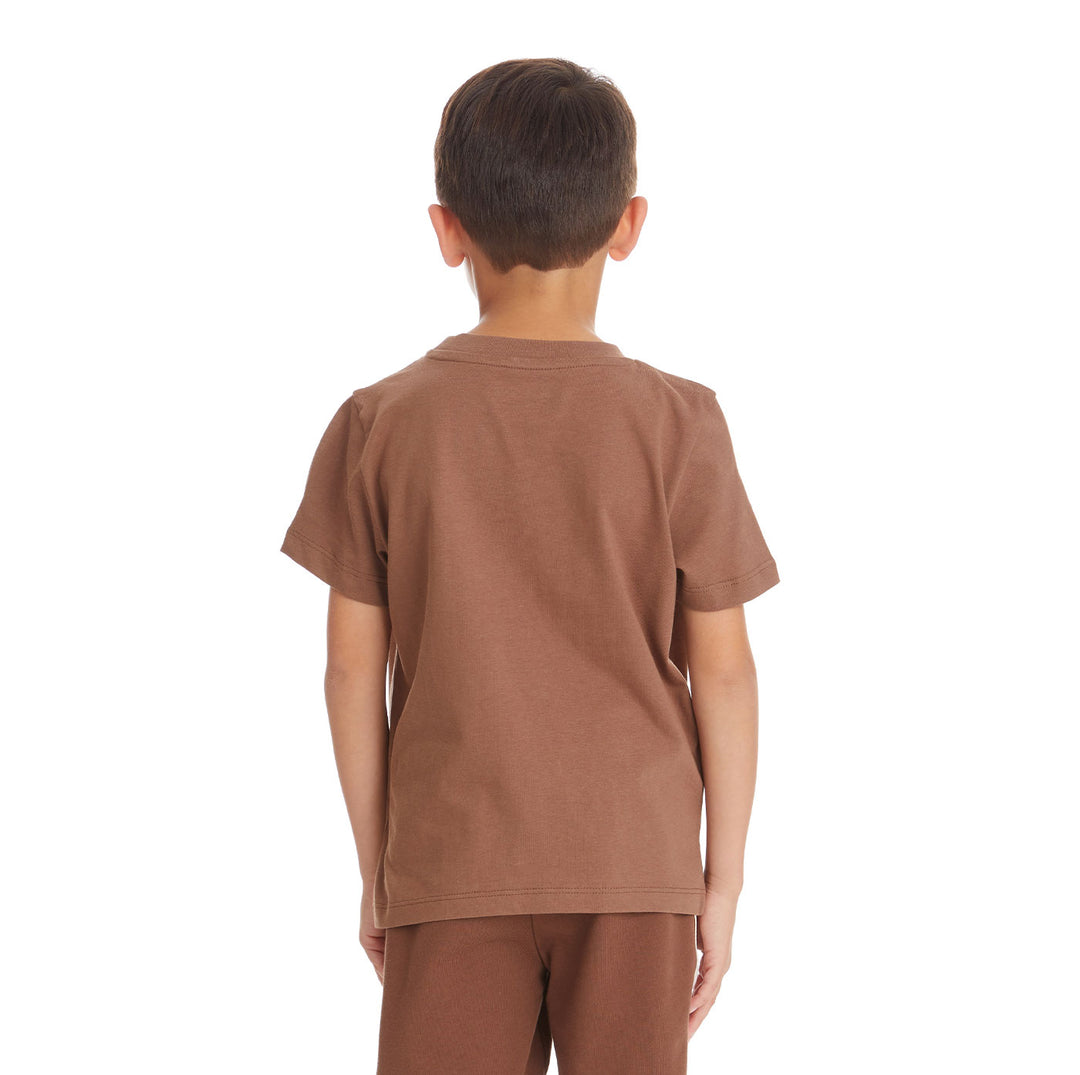 Kids Logo Tape Bant T-Shirt - Brown