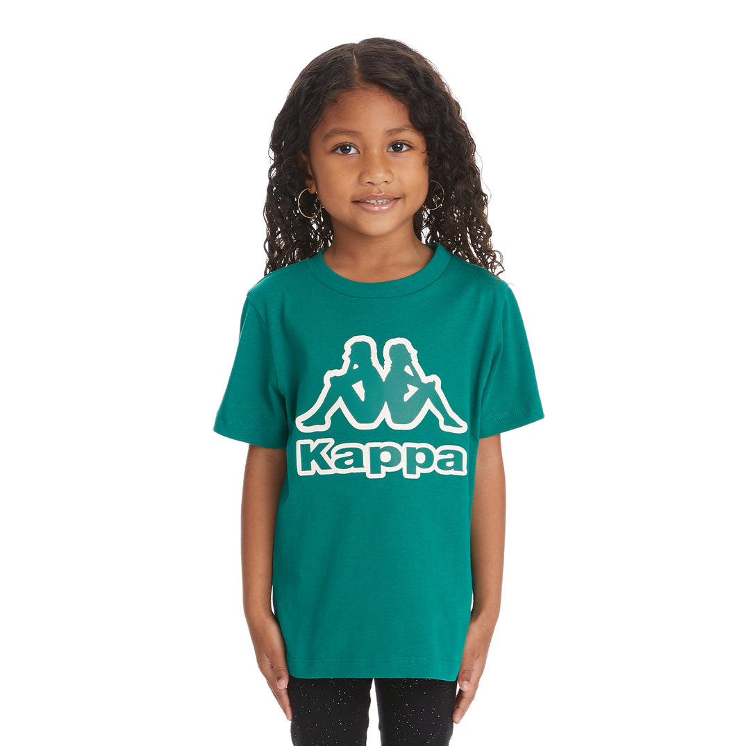Kids Logo Tape Bant T-Shirt - Dark Green