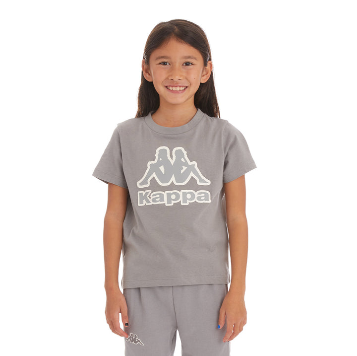 Kids Logo Tape Bant T-Shirt - Grey