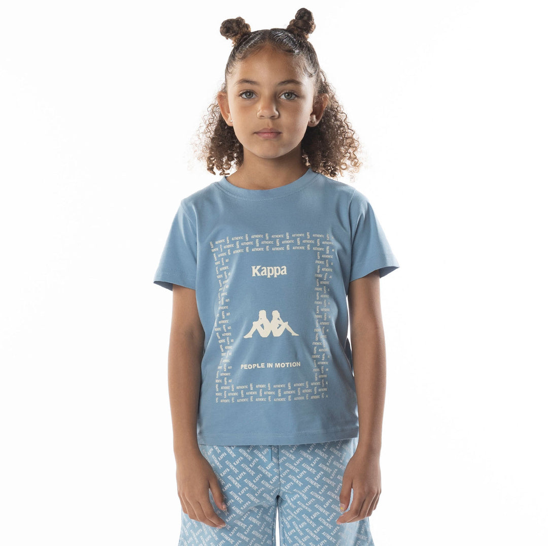 Kids Authentic Graphy T-Shirt - Light Blue Sand