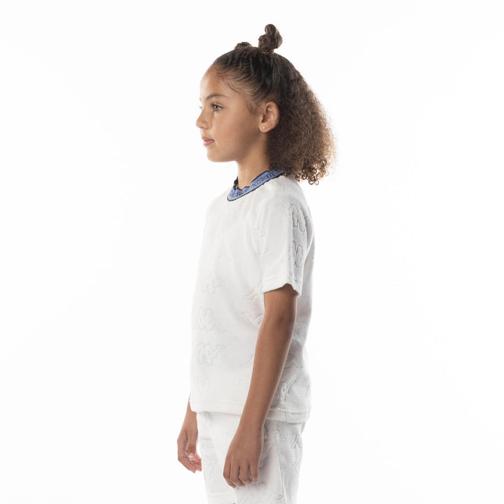 Kids Logo Tape Efro T-Shirt - White Blue