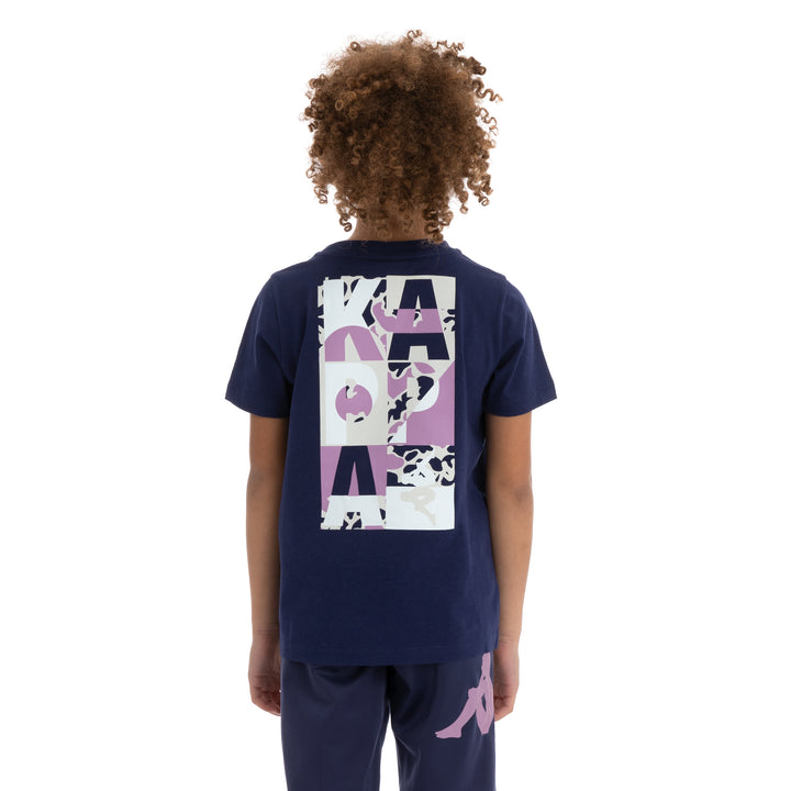 Kids Authentic Molongio T-Shirt - Navy Violet