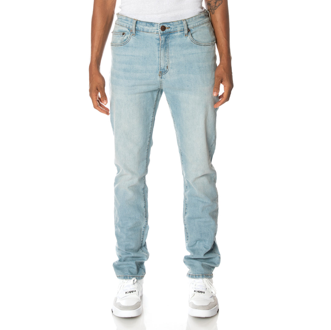 Kappa Men's Authentic Blue Jean in Light Wash. Front view.