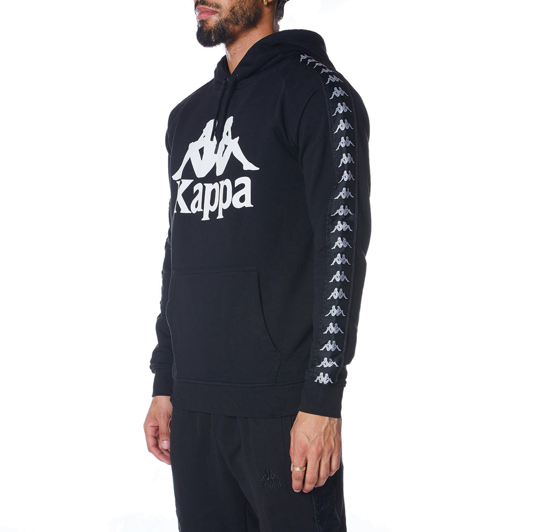 Black and White Hooded Fleece 2 Mens Kappa – USA - Hurtado Sweatshirt 