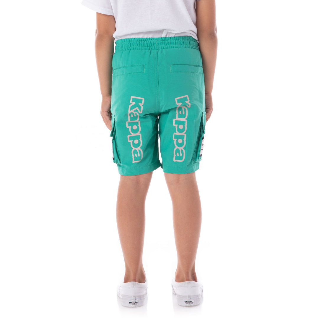 Kids Logo Tape Esso Cargo Shorts - Teal